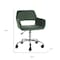 Homeroots Green and Silver Upholstered and Steel Adjustable Swivel Rolling Office Chair 568058 - alternate 4