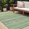 Homeroots 8' X 10' Artichoke Green And Olive Green Striped Washable Indoor Outdoor Area Rug 577790 - alternate 1