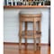 Homeroots 31" Beige And Natural Solid Wood Swivel Backless Bar Height Bar Chair 550093 - alternate 6