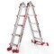 Wrightmaster 17 ft. Aluminum Multi-Position Ladder with Wheels and Stabilizer Bar, 330 lbs. Load Capacity Red ZOR-17FT-RD - alternate 1