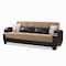Homeroots 89" Brown Microfiber And Faux Leather Convertible Futon Sleeper Sofa And Toss Pillows With Storage 607180 - alternate 6
