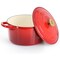 Crockpot Artisan 6 Quart Enameled Cast Iron Dutch Oven in Gradient Red with Gold Handle 137368.02 - alternate 5