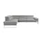 Homeroots Gray Top Grain Leather L Shaped Two Piece Sofa and Chaise Sectional 565011 - alternate 1