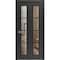 Sartodoors Sliding Closet Bi-fold Doors, Lucia 2466 Matte Black with Clear Glass and Aluminum Strips, Sturdy LUCIA2466BF-BLK-84 x 84 (2* 42x84) - alternate 1