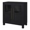 Homeroots 32" Black Wood And Glass Accent Cabinet With Two Doors 546163 - alternate 6