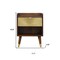 Homeroots 23" Brown Solid Wood One Drawer Nightstand 701707 - alternate 2