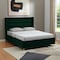 Homeroots Green Velvet Upholstered Queen Bed Frame 544813 - alternate 1