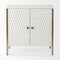 Homeroots 16in White and Gold Wood and Metal Accent Cabinet With Two Doors 727712 - alternate 4
