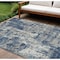 Homeroots 9' X 12' Navy Blue Gray And Ivory Abstract Washable Indoor Outdoor Area Rug 597990 - alternate 1