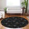 Homeroots 8' Black And Ivory Round Geometric Washable Indoor Outdoor Area Rug 614061 - alternate 5