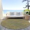 Homeroots 8' Sage And Gold Round Striped Washable Indoor Outdoor Area Rug 615634 - alternate 7