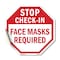 Signmission Stop Check-in Face Masks Required, 18 Inch X 18 Inch, Vinyl Decal OC-D-18-54 - alternate 1