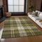 Homeroots 3' X 5' Olive Green Gold And Brown Plaid Washable Indoor Outdoor Area Rug 596351 - alternate 5
