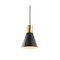 Jonathan Y Apollo 6" 1-Light Mid-Century Modern Iron LED Pendant, Black/Brass Gold JYL6131A - alternate 1