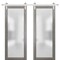 Sartodoors Sturdy Double Barn Door with Frosted Glass Planum 2102 48x96 (2* 24x96) Solid Core Modern Interior PLANUM2102DB-S-GA-48 x 96 (2* 24x96) - alternate 1
