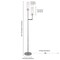 Homeroots 69" Nickel Two Light Torchiere Floor Lamp With Clear Transparent Glass Drum Shade 523434 - alternate 5