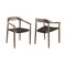 Homeroots Set of Two 22" Black and Natural Wood Solid Wood Outdoor Dining Chair, 2PK 490256 - alternate 1