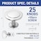 Lifemaster 1-1/4in Cabinet Knobs, Brushed Nickel, Modern Zinc Alloy, Adjustable Screws, 25PK LMKNBNICK25 - alternate 4
