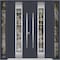 Vdomdoors Aluminum Double Doors Deux 5755 Gray Graphite Clear Glass 2 Sidelights Entry Modern Painted 100x96 DEUX5755DEXD-GRE-W14+72+14xH96-LH-I - alternate 1