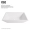 Vigo Vinca Modern White Matte Stone 18 in. L x 14 in. W x 5 in. H Rectangular Vessel Bathroom Sink VG04007 - alternate 3