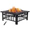 Wrightmaster 32 in. x 12.4 in. Square Iron Charcoal Gray Upland Fire Pit with Cover ZR-0230.001.001 - alternate 1