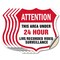 Signmission 24 Hour Surveillance Shield Sign Attenti, 6 inch X 6 inch, Vinyl Decal, 5PK SHI-D-5PACK-6-351 - alternate 1