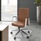Leisuremod Aleen Office Chair in Upholstered Leather and Iron Frame with Swivel and Tilt, Dark Brown AO19DBRL - alternate 4