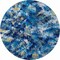 Homeroots 8' Blue Ivory And Gold Round Abstract Washable Indoor Outdoor Area Rug 643543 - alternate 4