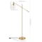 Jonathan Y Kathryn Classic 60" Iron/Seeded Glass Adjustable Head Modern LED Floor Lamp, Brass Gold JYL3081A - alternate 6