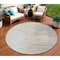Homeroots 8' Ivory And Brown Round Abstract Washable Indoor Outdoor Area Rug 601220 - alternate 1