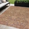 Homeroots 8' X 10' Brown And Tan Damask Washable Indoor Outdoor Area Rug 603374 - alternate 1