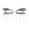 Armen Living Morgan Upholstered Dining Chair with Brushed Stainless Steel and Light Gray Fabric - Set of 2 LCMOSIBSLGRY - alternate 1