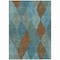 Homeroots 9' X 12' Teal Blue Aqua And Brown Argyle Washable Indoor Outdoor Area Rug 613739 - alternate 5