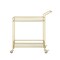 Homeroots 33" Gold And White Iron and Glass Rolling Bar Cart 551672 - alternate 4