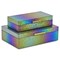 Homeroots Set of Two Rainbow And Gold Faux Shagreen Nesting Storage Boxes With Lids, 2PK 712932 - alternate 7