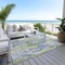 Homeroots 9' X 12' Sky Blue And Fern Green Striped Washable Indoor Outdoor Area Rug 617696 - alternate 6