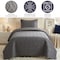 Lavish Home 2-Piece Twin Quilt Set Bedspread & Pillow Sham with Embossed Diamond Pattern Lightweight Quilt Set 66-001-TGY - alternate 5