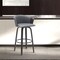 Homeroots 26" Gray and Black Faux Leather Counter Height Swivel Bar Chair 534419 - alternate 6