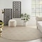 Homeroots 8' Cream Round Geometric Indoor Outdoor Area Rug 572836 - alternate 8
