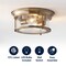 Jonathan Y Lauren 13.25" 2-Light Metal/Glass LED Flush Mount, Brass Gold JYL7446A - alternate 6