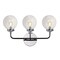 Jonathan Y Caleb 22" 3-Light Contemporary Transitional Iron/Glass LED Vanity Light, Chrome/Black JYL9058A - alternate 1
