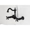 Kingston Brass Two-Handle Wall Mount Bridge Kitchen Faucet, Matte Black KS1260PKX - alternate 4