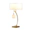 Homeroots 29" Gold Metal Two Light Arched Table Lamp With White Drum Shade 524265 - alternate 6