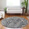 Homeroots 8' Gray Charcoal And Silver Round Abstract Washable Indoor Outdoor Area Rug 588470 - alternate 7