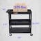 Luxor High Capacity, (2) Tubs, 1 Flat Shelf Cart, 400 lb Load Capacity, 3 Shelves, 35-1/4" L, 18" W EC112-B - alternate 15