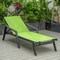 Leisuremod Marlin Patio Chaise Lounge Chair with Armrests in Black Aluminum Frame, Green MLABL-77G - alternate 5