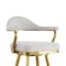 Homeroots 30" Silver and Gold Fabric and Stainless Steel Low Back Bar Height Swivel Bar Chair 569157 - alternate 6