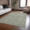 Homeroots 8' X 10' Artichoke Green Ivory And Coral Floral Washable Indoor Outdoor Area Rug 604764 - alternate 4