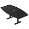 Skutchi Designs 6ft Conference Table With Power Unit | 6 Person Modular Boat Meeting Table | Harmony Series HAR-BOT-48X72-T.BK-U999ST19-EBLK - alternate 1