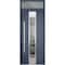 Vdomdoors Steel Door Deux 5755 Gray Graphite Transom Window Stainless Inserts Single Modern Painted-W36xH80+1 DEUX5755EXD-GRE-W36 x H80+16-Right-hand Inswing - alternate 2